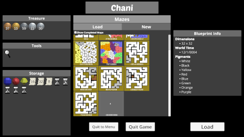 Prismatic Maze - Stage Select Load Menu (En)