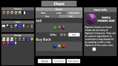 Prismatic Maze - Merchant Sell Tab